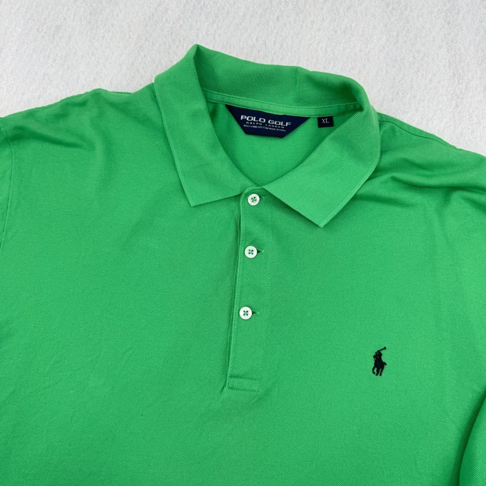 Polo Golf Ralph Lauren Mens XL Green Pima Cotton Short Sleeve Polo Shirt Preppy